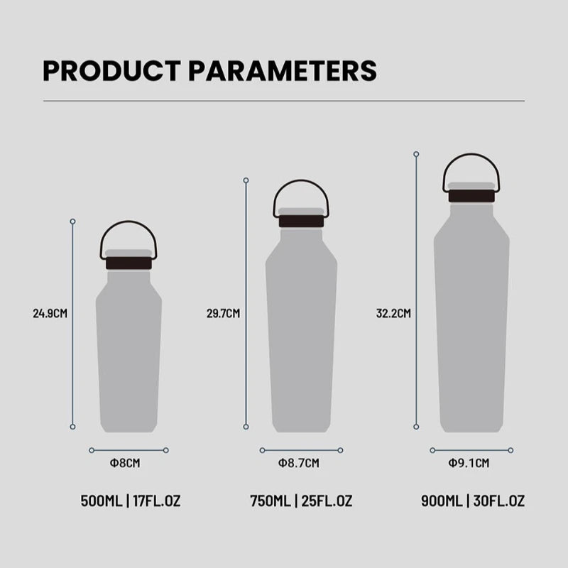 TYESO Cold Insulation Tumbler 304 Stainless Steel Summer Outdoor Sports Climb Vacuum Water Bottle Portable Handheld Cup for Car