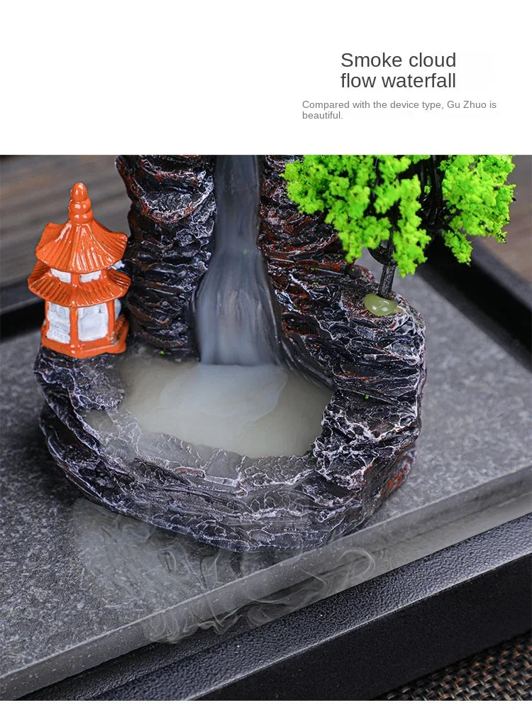 Resin Reflux Incense Burner Tower Sandalwood Decoration Home Indoor Aromatherapy Mosquito Repellent Incense Burner Ornament - PrimeNest