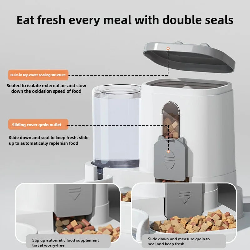 Gravity Pet Feeder & Water Fountain