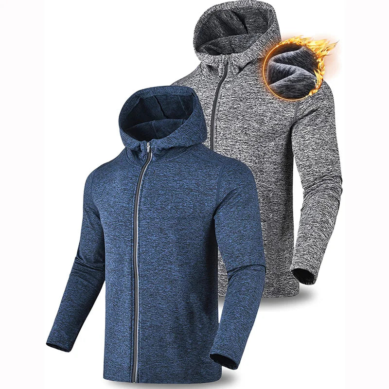 Men Fleece Lined Compression Shirt Long Sleeve Thermal Running Gym Fitness Breathable Sports Top-0