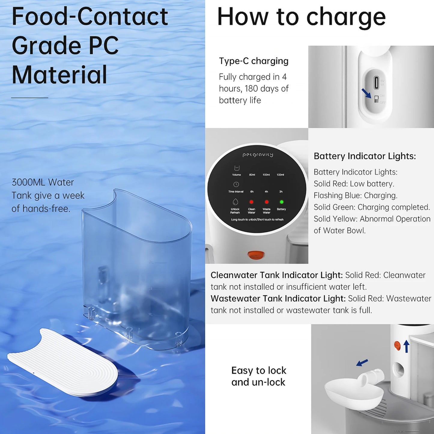 Smart Filterless Pet Water Fountain 3L