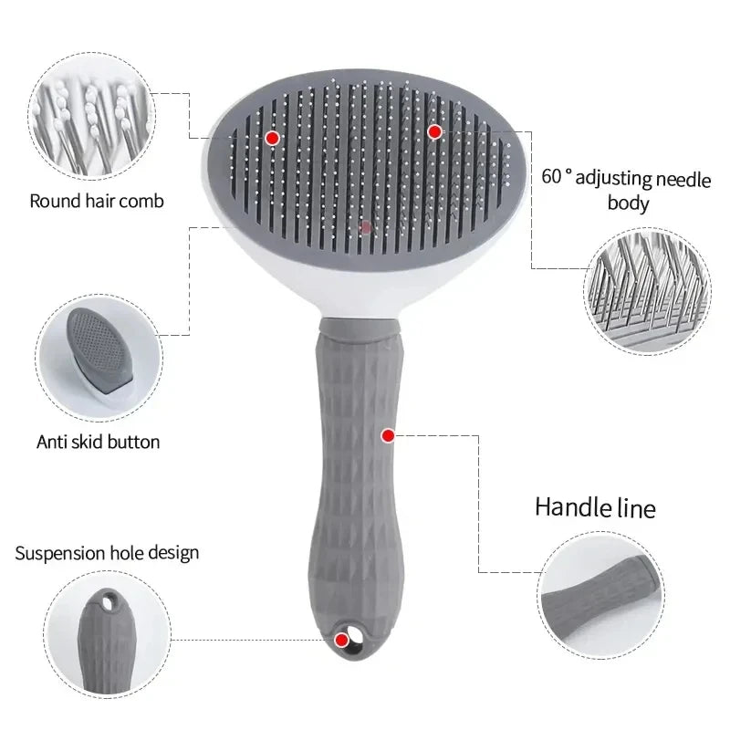 Pet Dog Brush Cat Comb Self Cleaning Pet Hair Remover Brush For Dogs Cats Grooming Tools Pets Dematting Comb Dogs Accessories - PrimeNest