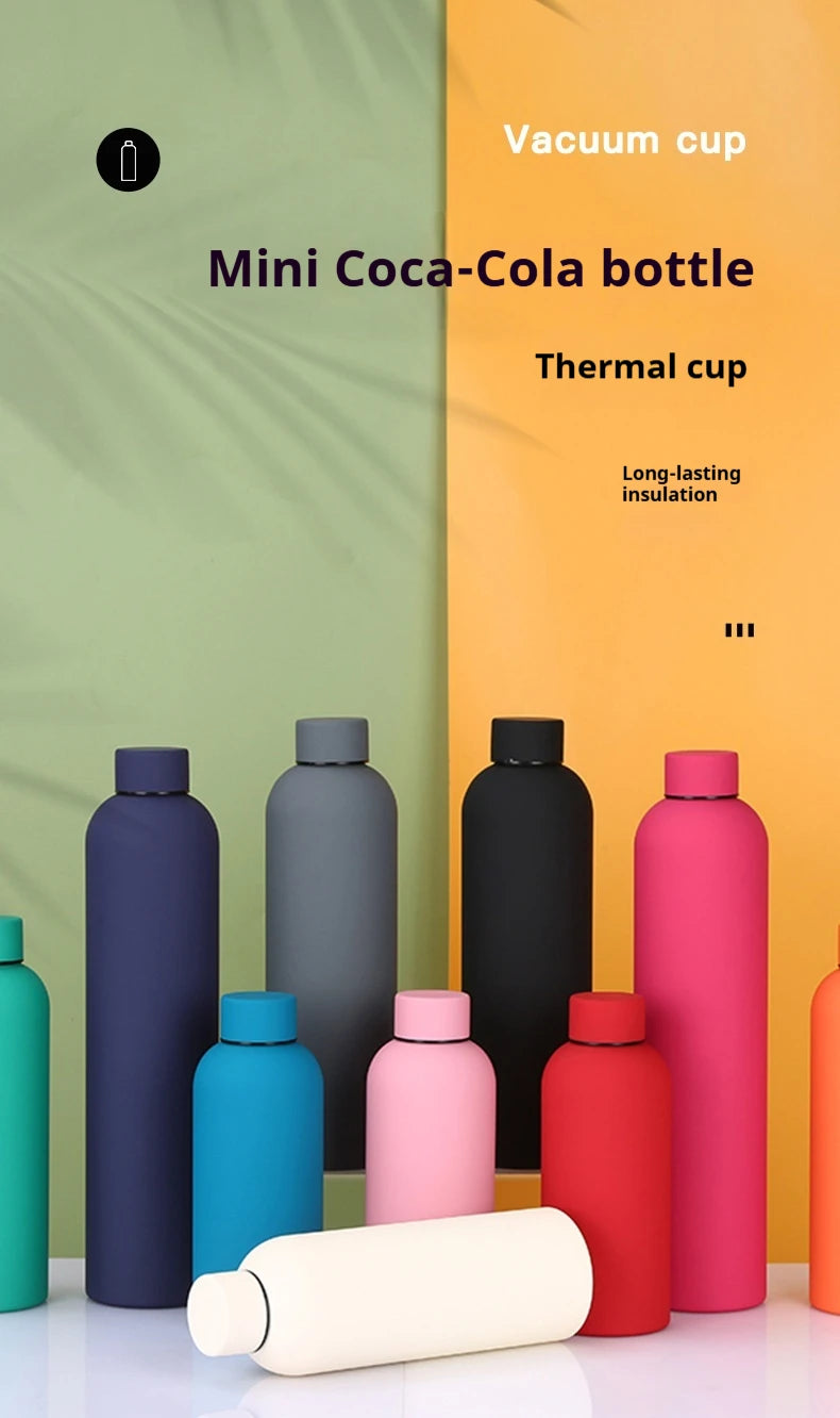 500ML Large Capacity Insulated Water Bottle Stainless Steel Vacuum Flask American Style Small Mouth Sports Insulated Coffee Mug