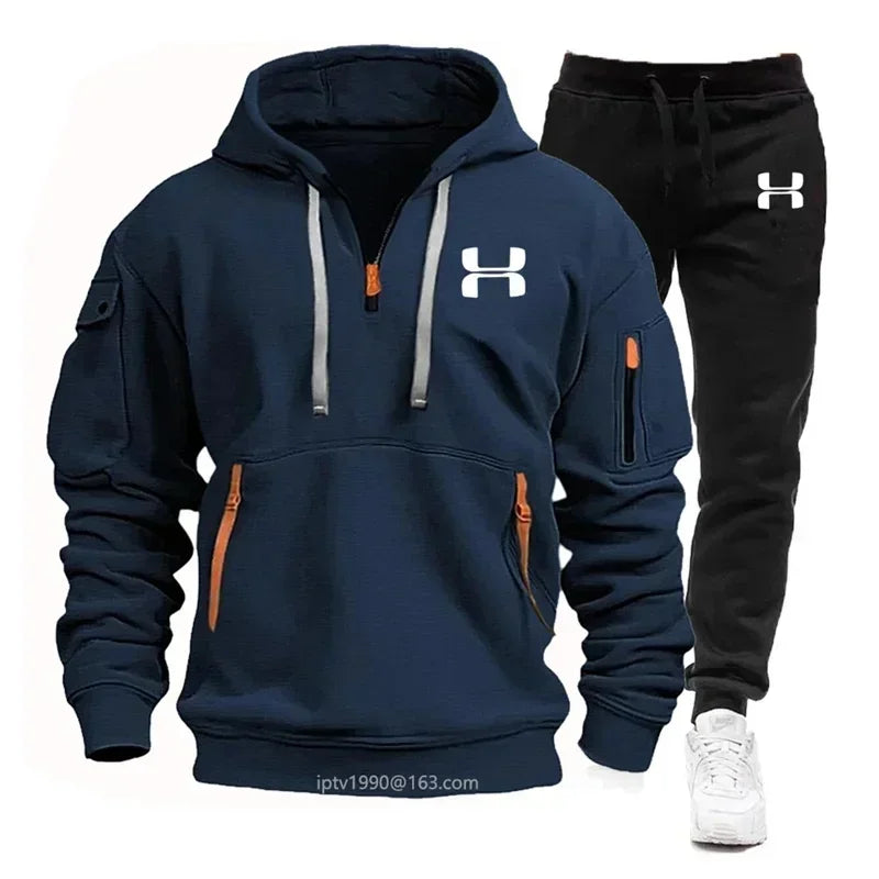 Men's Zip Hoodie & Jogger Fitness Set
