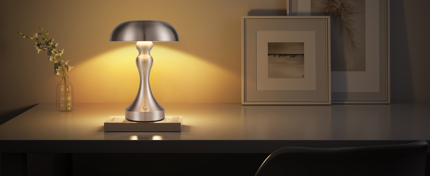 Table lamp, wireless battery-powered bedside lamp, LED table lamp, touch‑dimmable, retro vintage lamp with USB rechargeable nickel battery, table lamps for windowsill, living room, bedroom
