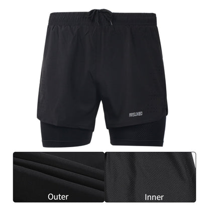 Men Running Shorts Outdoor Sports Training Exercise Jogging Gym Fitness 2 in 1 Shorts with Longer Liner Quick dry-1