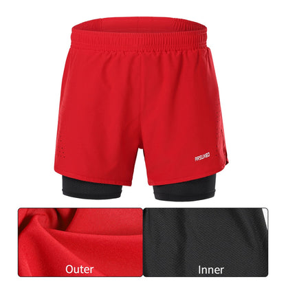 Men Running Shorts Outdoor Sports Training Exercise Jogging Gym Fitness 2 in 1 Shorts with Longer Liner Quick dry-4